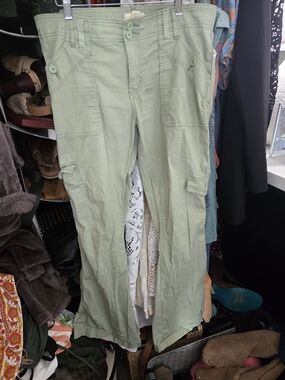 Madden Girl All Cotton Sage Green Cargo Pants with Utility Pockets